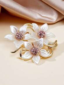 1 pezzo Elegante e delicato spilla a forma di giglio fiorito con intarsi lucidi, adatta per uso quotidiano e San Valentino