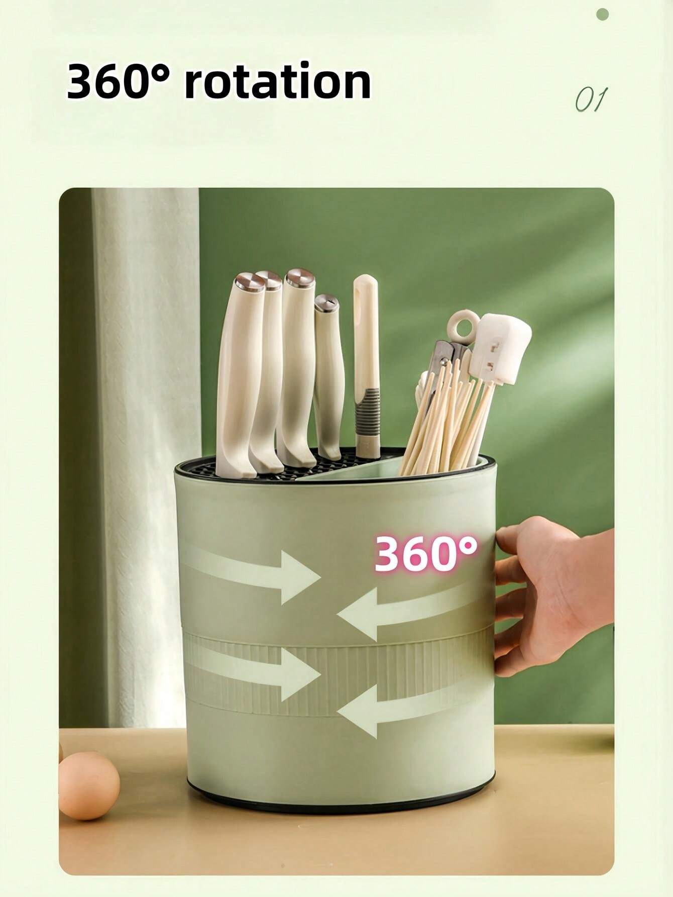 A Desktop Rotating Knife Storage Rack With Independent Packaging, Which ...