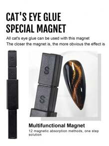 多件套，1 件或 8 件美甲磁铁，猫眼美甲磁铁，双头美甲磁棒，多功能方形猫眼强力磁板 DIY 美甲 2024 升级版 5 合 1 美甲磁铁套装，用于 3D 猫眼凝胶抛光工具，多功能美甲磁性笔带硅胶保护套，用于美甲设计的磁棒 DIY 配件（黑色），美甲用品，美甲工具，美甲工具，返校，指甲，按压指甲的美甲工具 - 白色 - 查看 20