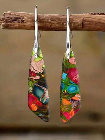 2pcs Fashion Retro Earrings Imitation Turquoise Earrings Bohemian Earrings Jewelry Women's Earrings Jewelry Birthday Anniversary Gift For Lovers And Friends Valentine's Day Earrings Gift