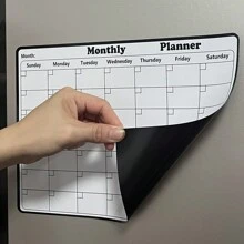 1 pieza Pizarra magnética reutilizable para nevera con superficie de escritura borrable y pegatinas magnéticas para planificador semanal y notas - Mejor regalo