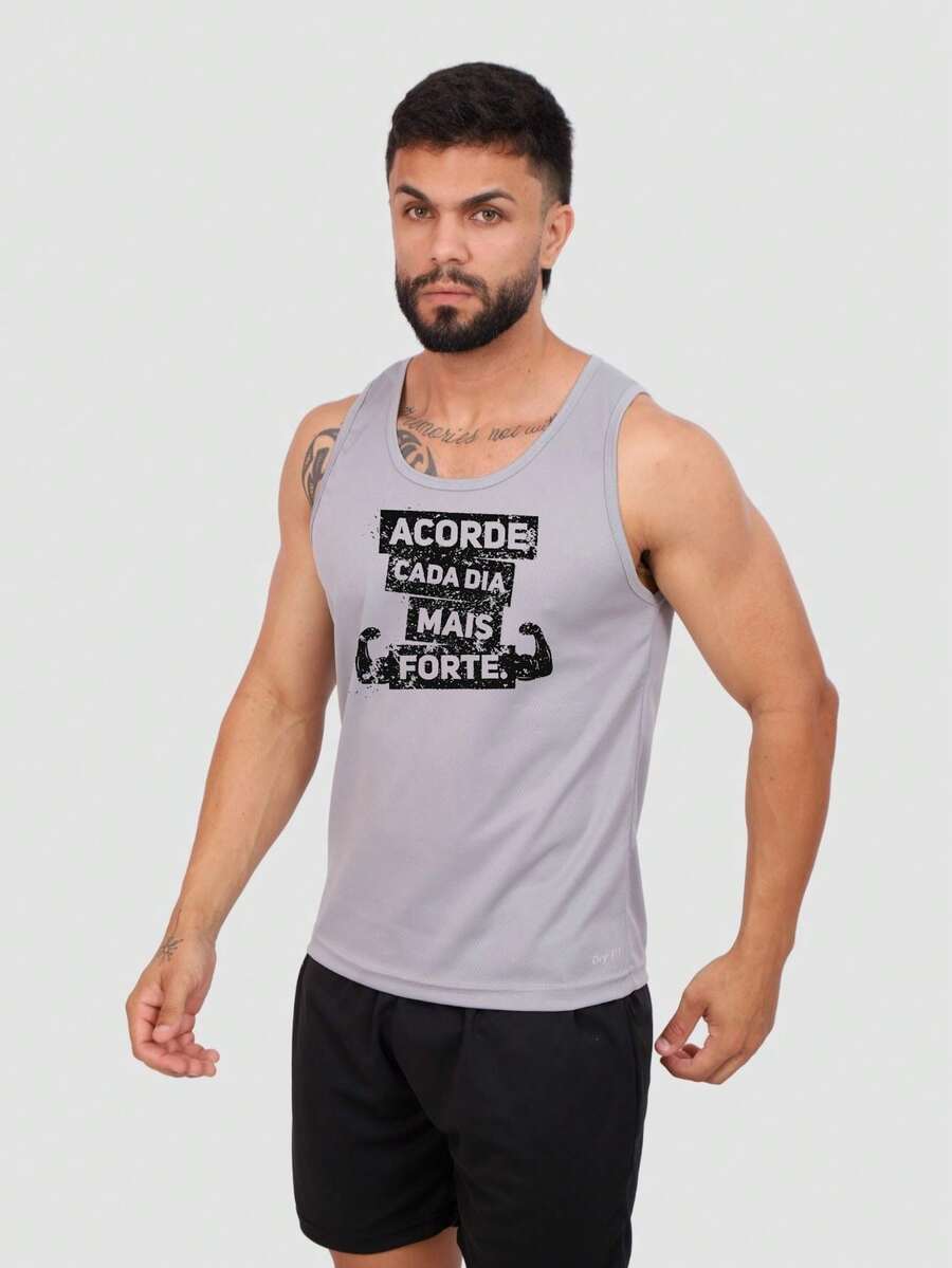 Men Tank Tops - 灰色 - 查看 1