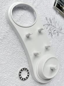 1 件电动牙刷底座支架，支持 4 个牙刷头支架，带防水电动牙刷支架和电动牙刷充电器支架浴室工具浴室收纳单牙刷架便携式旅行适合家庭使用家居浴室装饰秋季装饰返校