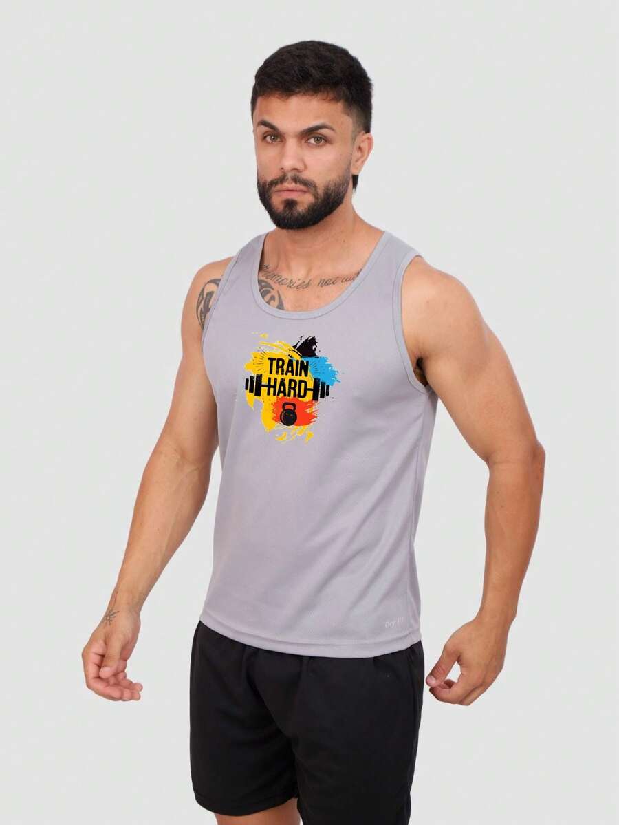 Men Tank Tops - 灰色 - 查看 1