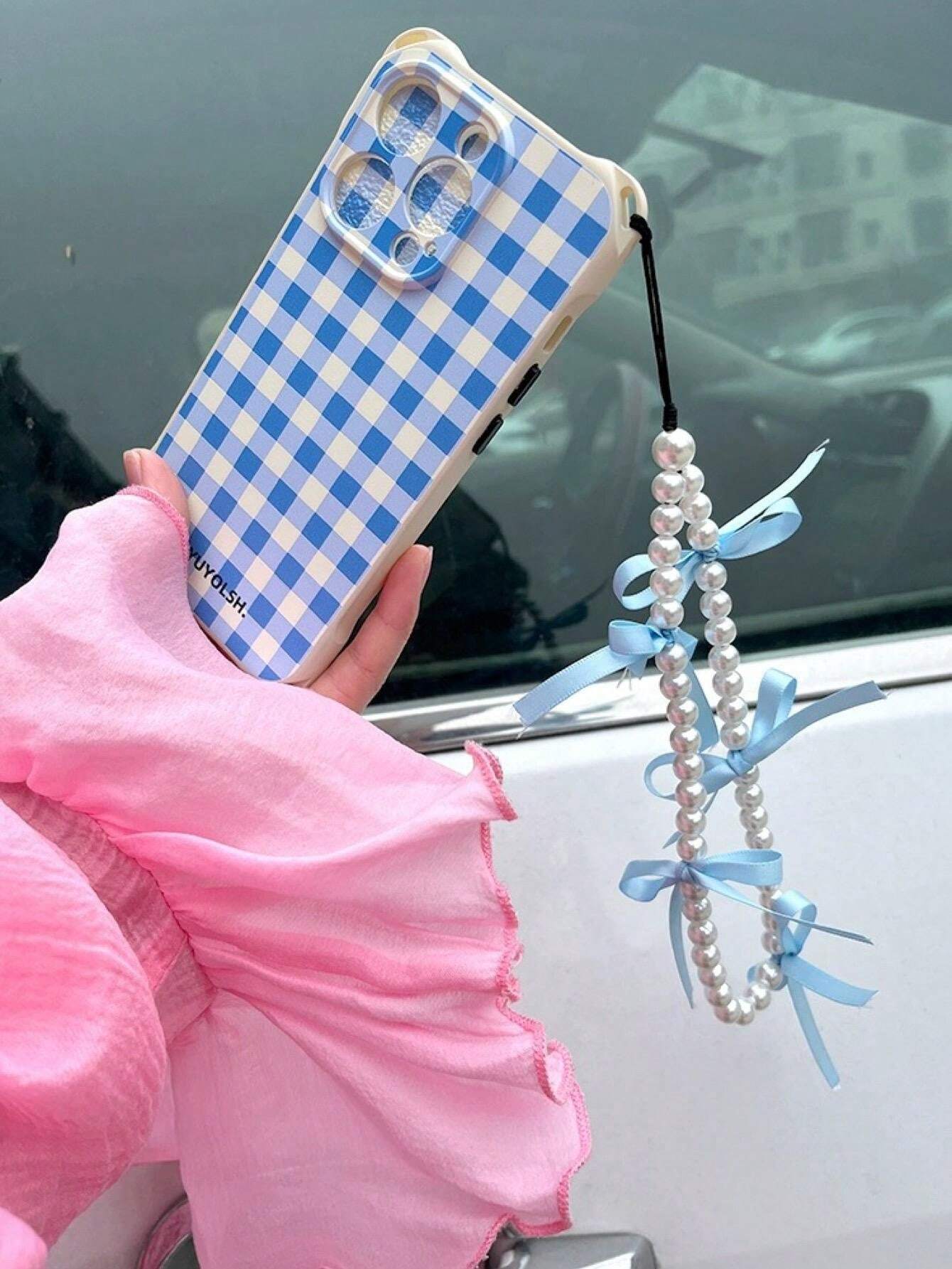 Lanière De Téléphone Portable à Papillon En Cristal Laser Coloré Tie