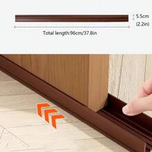 Bande d'étanchéité ondulée pour le bas de porte de 96 cm - Bande de balai de bas de porte insonorisante et résistante aux intempéries pour les portes de 3,5 à 5,5 cm d'épaisseur, anti-poussière, coupe-vent, réduction du bruit pour la pièce/le bureau