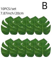 10 pièces Feuilles de palmier artificielles, fleurs de simulation pour la décoration de la maison, table à manger, chambre, bureau, café, hôtel, arrangement floral DIY, accessoire photo, etc., Saint-Valentin, cadeaux anniversaire remise des diplômes, plantes artificielles