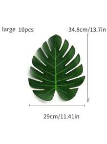 10 pièces Feuilles de palmier artificielles, fleurs de simulation pour la décoration de la maison, table à manger, chambre, bureau, café, hôtel, arrangement floral DIY, accessoire photo, etc., Saint-Valentin, cadeaux anniversaire remise des diplômes, plantes artificielles
