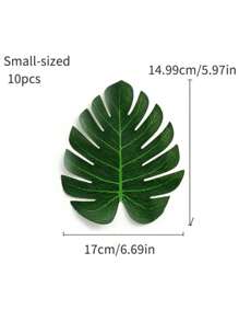 10 pièces Feuilles de palmier artificielles, fleurs de simulation pour la décoration de la maison, table à manger, chambre, bureau, café, hôtel, arrangement floral DIY, accessoire photo, etc., Saint-Valentin, cadeaux anniversaire remise des diplômes, plantes artificielles