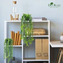 6/8 Packs Fake Plants Hanging Artificial Ivy Vine Faux Eucalyptus Plants In Black Pots For Bathroom Wall Shelf Bookshelf Decor Indoor