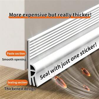 1pc Door Bottom Seal Three-Layer Self-Adhesive Soundproof Dustproof Gap Board Glass Door Seal Strip Window Windproof Strip, Stickers, Wall Decal, Vinyl Decal For Home Decorations, Spring Decoration Items Refresh Your Home, Festival Decoration Stickers Gifts Birthday Graduation