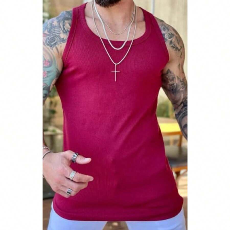 Men Tank Tops - Gỗ đỏ - Xem 1