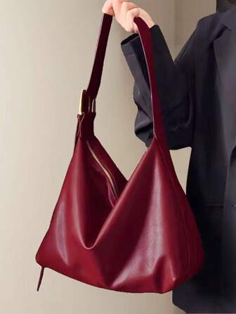 Yogodlns 1pc Stylish Simple Large Capacity Tote Bag,Shoulder Bag,Handbag For Ladies' Everyday Use Made Of Soft Leather, Minimalist Style Women Bag