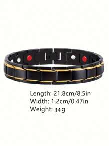1pc Customized Modular Stainless Steel Adjustable Tennis Bracelet, Titanium Steel Magnetic Bracelet, Punk Rock Style Wristband, Unisex Chain Wristlet Suitable For Travel, Cycling, Party, Music Festival, Birthday Gift For Boyfriend, Father