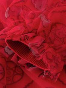 mini bala Young Girl Dress New Year Chinese Style Red Princess Dress - Red - View 6