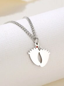 個人定制刻名嬰兒足印吊墜，不鏽鋼鍊，生日天體石，出生日期，定制珠寶禮物
