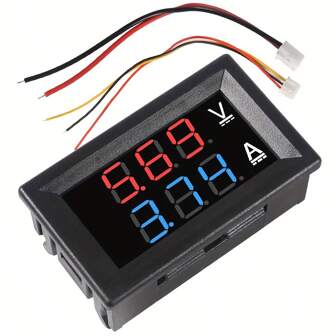 0.28" LED Voltage Meter Ammeter Meter, Red Blue Digital Multimeter Display Voltage Current Tester, 0-100V 10A Detector Voltage Current Surface Panel Ampere Voltmeter Meter