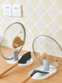 1pc, Foldable Kitchen Organizer: Spatula/Spoon Rest, Pot Lid Holder, And Tableware Storage Rack - Save Space And Keep Your Kitchen Tidy