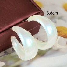 1 par de pendientes de aro exagerados, elegantes y etéreos de moda de alta gama con estilo retro francés y minimalista de la aurora para mujeres - Multicolor - Ver 6