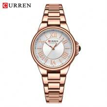CURREN Fashion Women Watch Top Brand Luxury Lady Girl Classic Wristwatch Stainless Steel Bracelet Strap Simple Original Waterproof Elegant Female Clock Gift 9081
