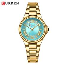 CURREN Fashion Women Watch Top Brand Luxury Lady Girl Classic Wristwatch Stainless Steel Bracelet Strap Simple Original Waterproof Elegant Female Clock Gift 9081