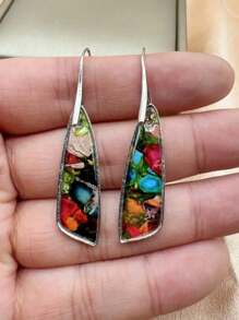 2pcs Fashion Retro Earrings Imitation Turquoise Earrings Bohemian Earrings Jewelry Women's Earrings Jewelry Birthday Anniversary Gift For Lovers And Friends Valentine's Day Earrings Gift