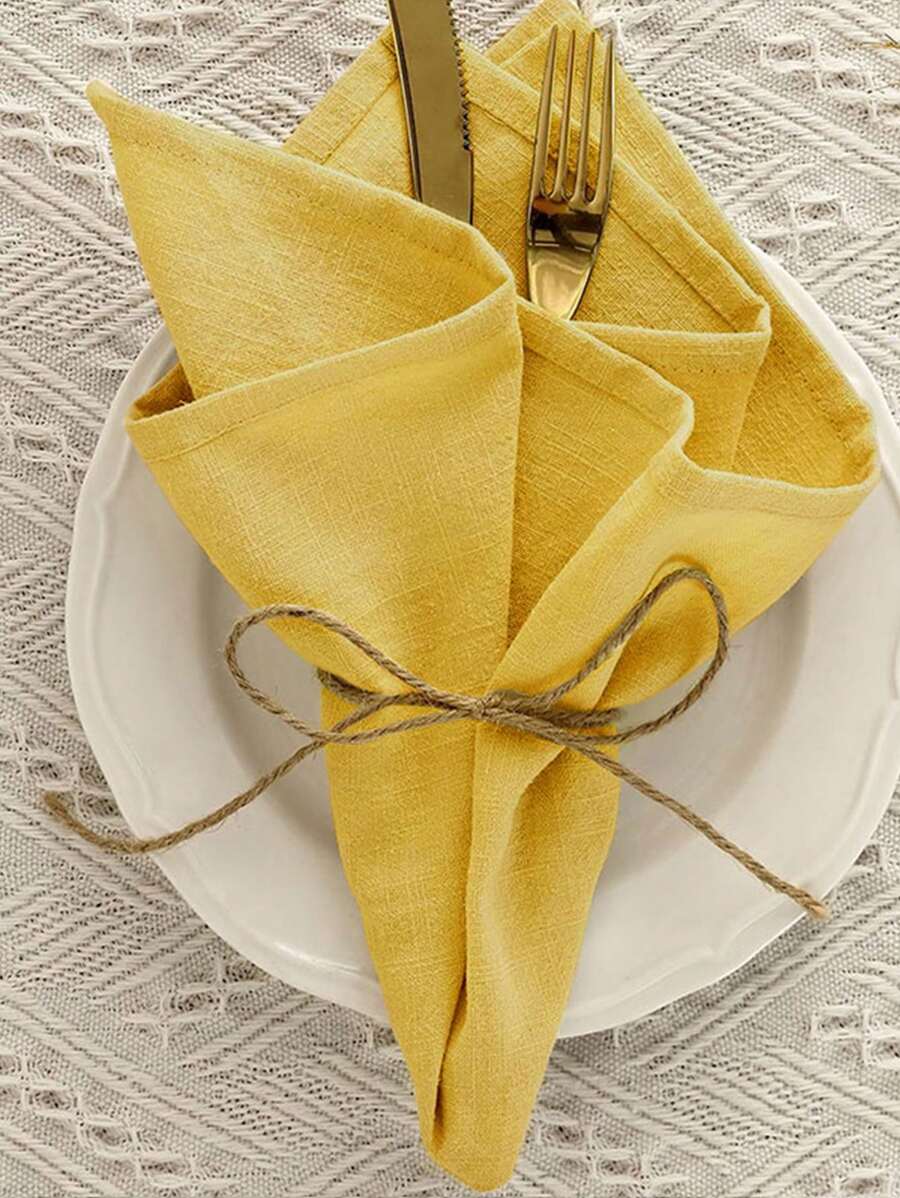2pcs/6pcs/12pcs Modern Simple Style Solid Color Fresh And Elegant Wedding/Party/Home Table Decoration Napkins/Table Mats/Coasters