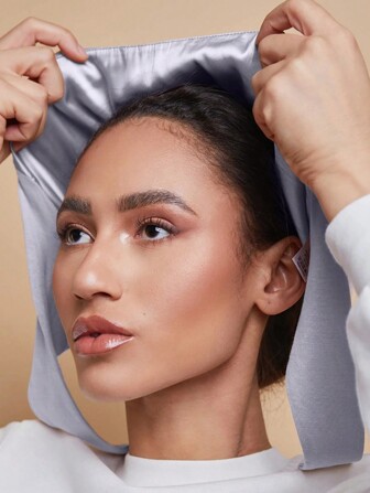 1pc Satin Drawstring Beanie Cap With Tie Headscarf Bonnet Hair Bonnet Turban Halloween