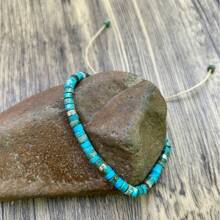 1PC Natural Stone Turquoise Stone Beads Woven Bracelet Natural Stone Adjustable Rope Lady Bracelet Gift