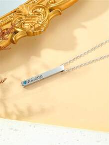 1 st. Aanpasbare 4-zijdige gegraveerde naamketting, gepersonaliseerde familienaamketting, gegraveerde naamsieraden, cadeau voor verjaardag, Kerstmis, Valentijnsdag, Moederdag, afstuderen, jubileum