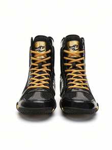 Zapatos de boxeo profesional para interior para hombres y mujeres - Dorado - Ver 3