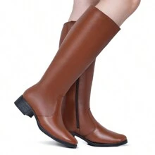 Women Knee-High Boots - 鏽棕色 - 查看 1