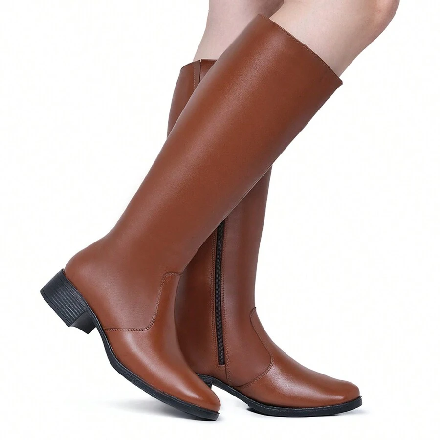 Women Knee-High Boots - 鏽棕色 - 查看 1