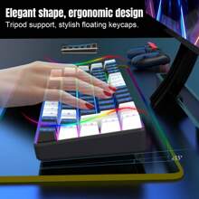 HXSJ Keyboard And Mouse Combo Set, 68-Key RGB Wired Keyboard, USB Plug-And-Play Mouse, Suitable For Home, Office, And Gaming - Black and White - View 5