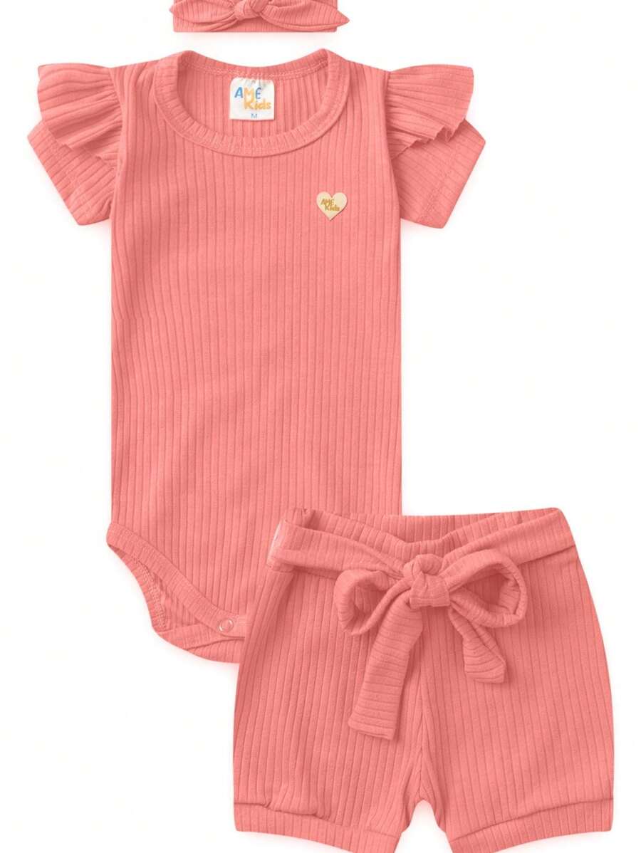 Ame Kids Baby Girls Sets - Coral Orange - View 1