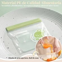 ANTSAY 72 Bolsas para Alimentos para Bebe, Bolsas Almacenamiento para Alimentos, Bolsas para Congelar Alimentos Sin BPA, Bolsa Hermética para Alimentos para Sándwiches, Frutas, Aperitivos, Verduras y Carne - Ver 5