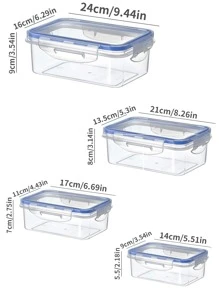 1pc Transparent Rectangular Fresh-Keeping Box For Refrigerator, Kitchen Cabinet, Grain Storage