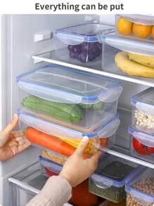 1pc Transparent Rectangular Fresh-Keeping Box For Refrigerator, Kitchen Cabinet, Grain Storage