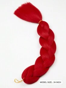 单包24英寸大号编织假发，适合女性日常佩戴，也适合节日和角色扮演。黑色、棕色、绿色、粉色、蓝色、橙色、紫色、白色等多种颜色可选，时尚合成纤维钩针编织假发，实用灵活，耐高温，适合圣诞节、新年、狂欢节、音乐节等场合。 - 紅色 - 查看 3