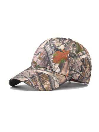 1pc Leaf Camouflage Baseball Cap For Outdoor Activities, Printed Jungle Baseball Cap