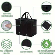 1pc XL/Grote Geïsoleerde Tas, Houdt Eten Urenlang Warm & Koud, Herbruikbare Boodschappentas, Zachte Koeltas, Lichtgewicht & Stevige Rits Schoolbenodigdheden Schoolaccessoires Terug Naar School Universiteit Studenten Vakantie Zomer Festival Vakantie Lunchtas Vrouw Lunchbox Tas Voor Vrouwen Dames