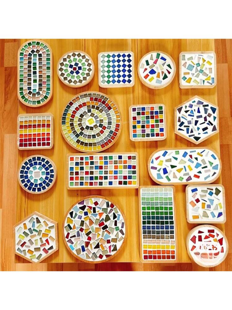 Tessere di mosaico 50 pezzi di tessere di mosaico di colori assortiti in vetro colorato, forniture artigianali for progetti fai da te, decorazione domestica, quadrato 1X1 cm (Color : Antique Vase, S