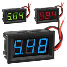 DC 5~120V Voltage Meter Digital Mini Voltmeter Voltage Display, 0.56" LED Display Panel Voltage Tester Meter, 2 Wires Calibratable DC Voltage Meter, Car Motorcycle Battery Monitor Voltage Gauge, Red/Blue/Green - Conventional - View 2