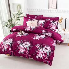 Set de Funda Nórdica de poliéster impresa digitalmente de tres piezas - peonías floreciendo - Ver 3