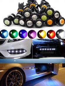 2 piezas de luz LED de ojo de águila de moto de 23mm/0.91 pulgadas Luz LED de ojo de águila de señal de estacionamiento inversa de DRL de niebla de coche Luz indicadora de ancho de luz de contorno LED - 2 piezas azul hielo-23 mm - Ver 1