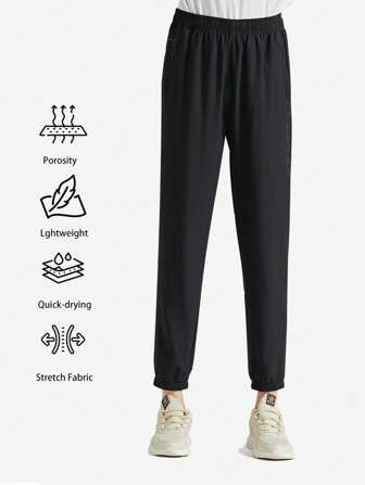 TECTOP Women Joggers Sports Pants With Zipper Pock Lightweight Quick Dry Hiking Pants Athletic Workout Lounge Casual Outdoor Gym Clothes Sports Wear Activewear