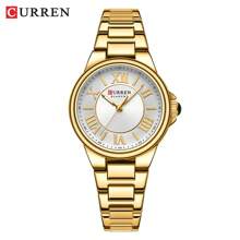 CURREN Fashion Women Watch Top Brand Luxury Lady Girl Classic Wristwatch Stainless Steel Bracelet Strap Simple Original Waterproof Elegant Female Clock Gift 9081