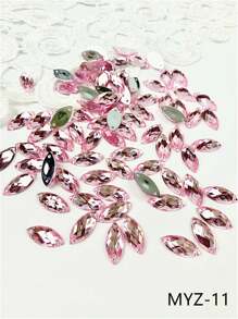 50 piezas de piedras de acrílico decorativas de doble agujero con forma de cuadrado, gota de agua y redondas en color AB 7 * 15 para coser en prendas, vestidos de novia y accesorios de ropa DIY - 7*15 - Ver 18