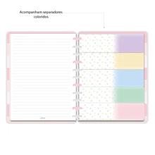 Caderno de discos inteligente Basic - Cores - Rosa listrado - Visão 3