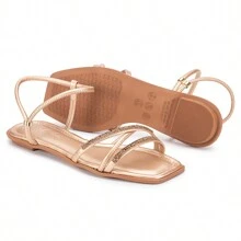 Women Flat Sandals - Vàng - Xem 6